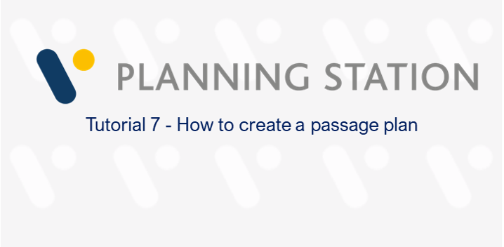 How to create a passage plan – VPS tutorial
