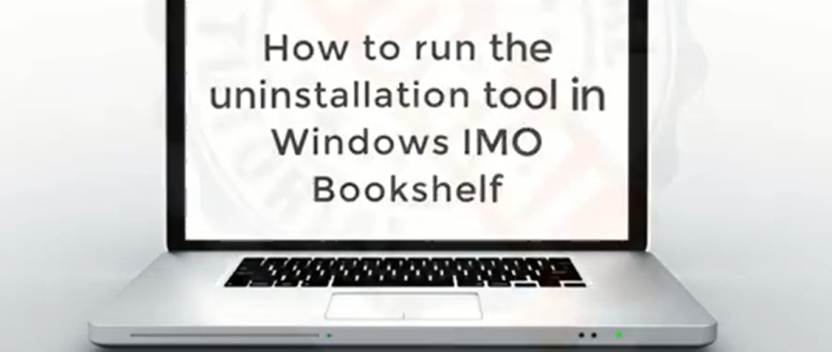 How to run uninstallation tool in Windows IMO bookshelf