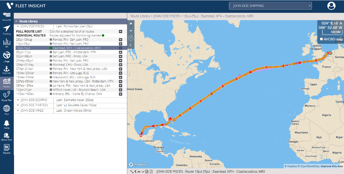 New improvements on how vessels' routes are managed in VFI